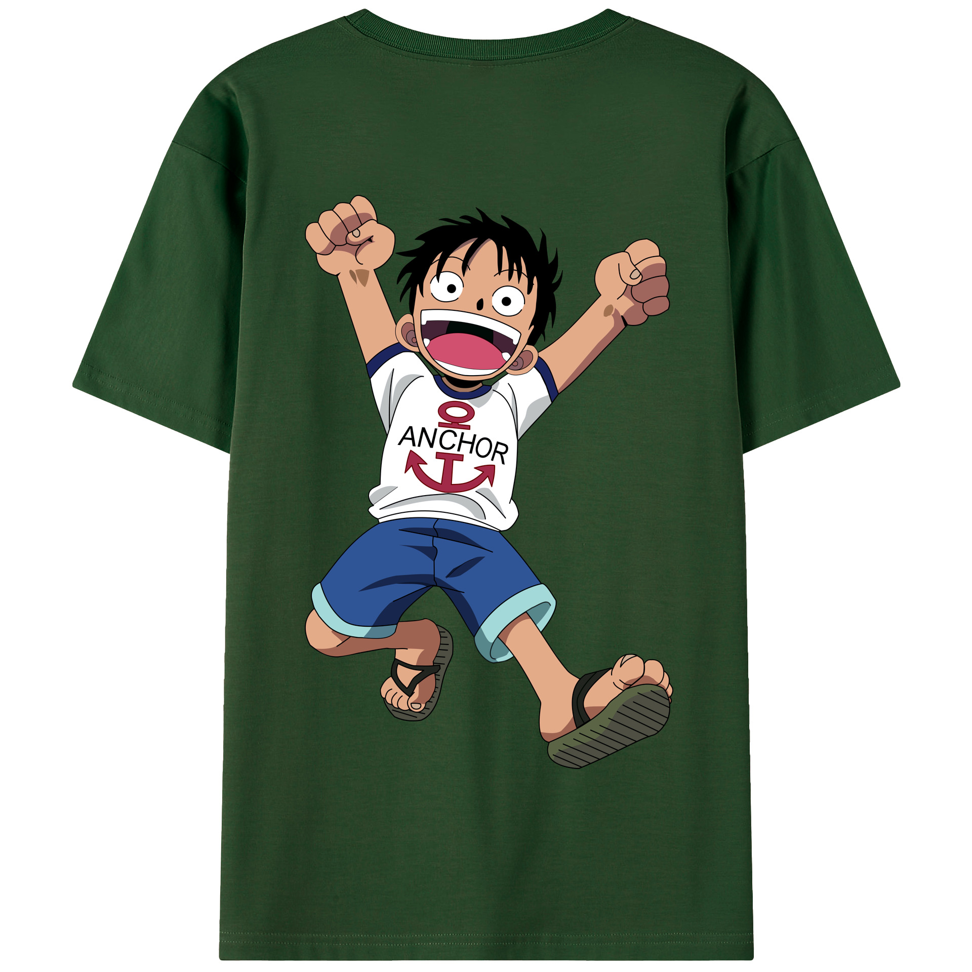 ワンピース モンキー・D・ルフィ ONE PIECE Monkey D. Luffy 綿100％半袖Tシャツ（背面プリント）